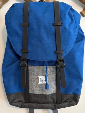 Herschel Supply Company Royal Blue Canvas Backpack with Black Trim